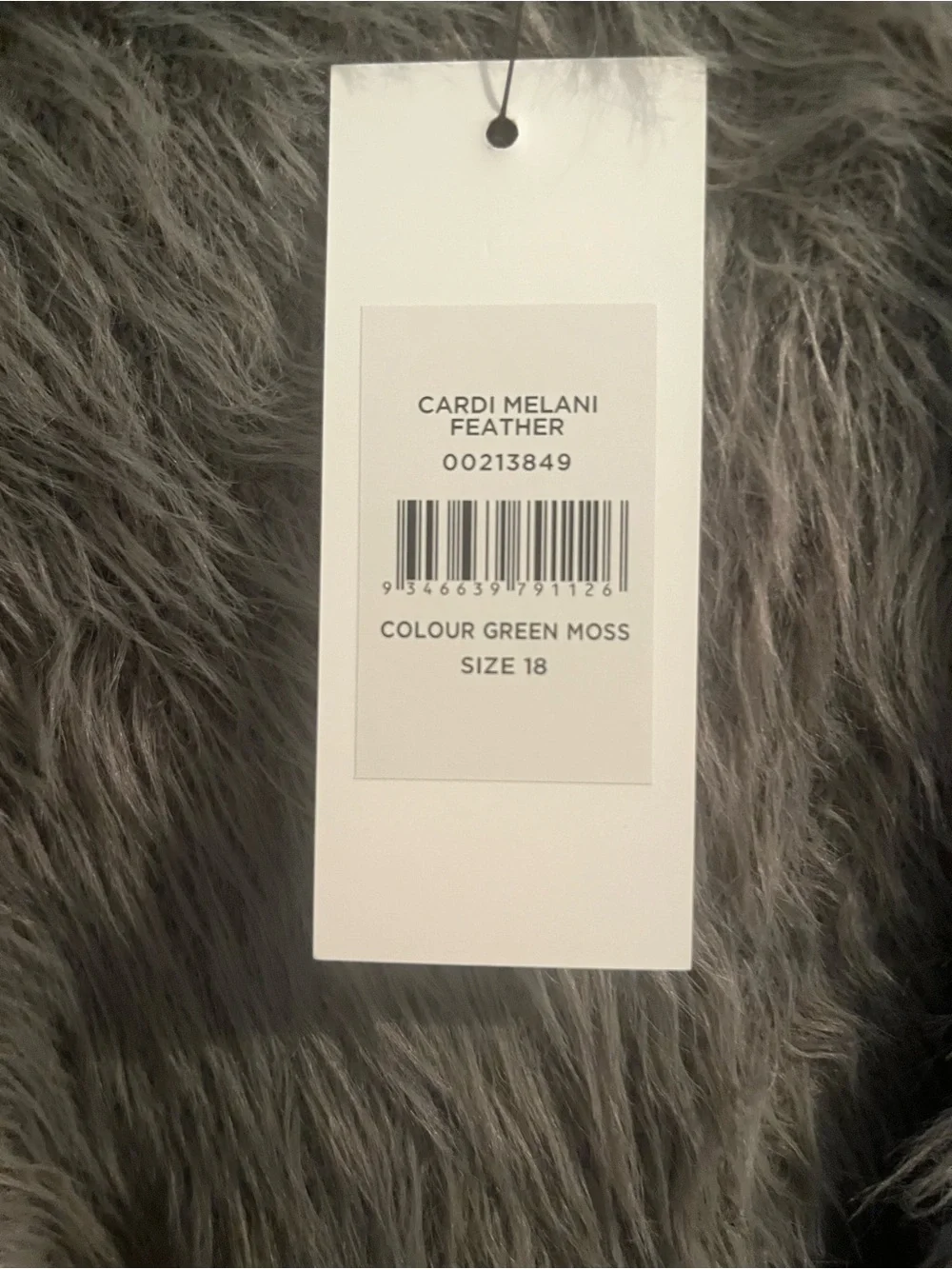 Evans Cardi Melani Feather Women’s Plus UK 18/ US 2X Green Moss Fuzzy Cardigan - Picture 6 of 7